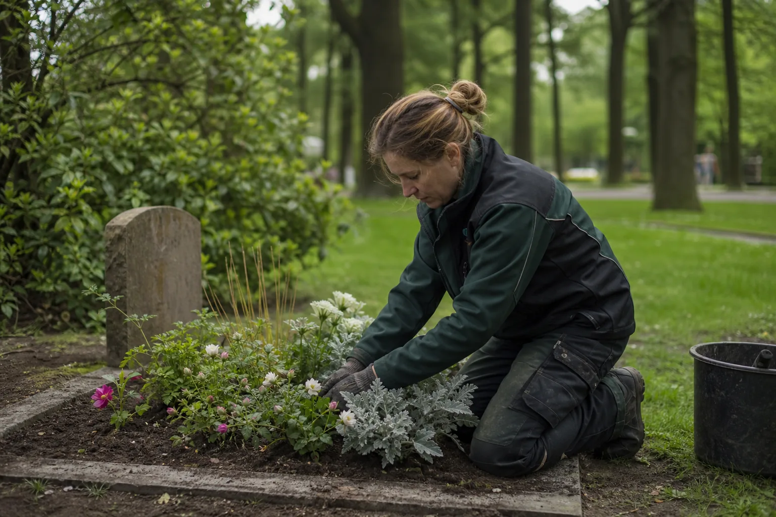 Groenwerk in de Nederlandse buitenruimte. Beeld bij het artikel: Wat vragen nabestaanden je als de verlengingsbrief van het graf op de mat valt?
